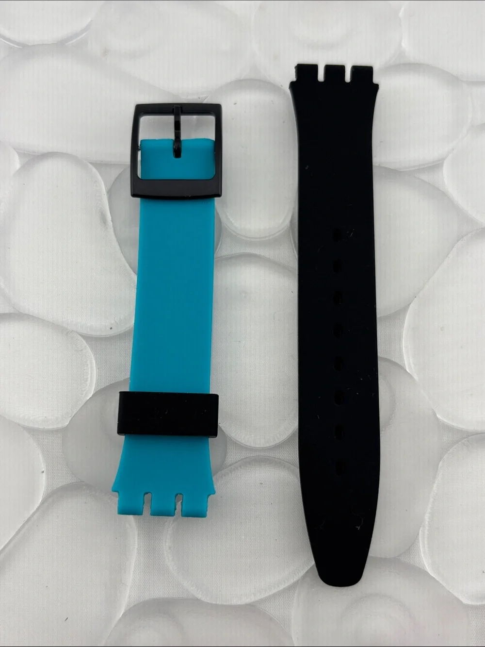 Blue and Black Watch Band (Strap Only) - fits Swatch Gent model